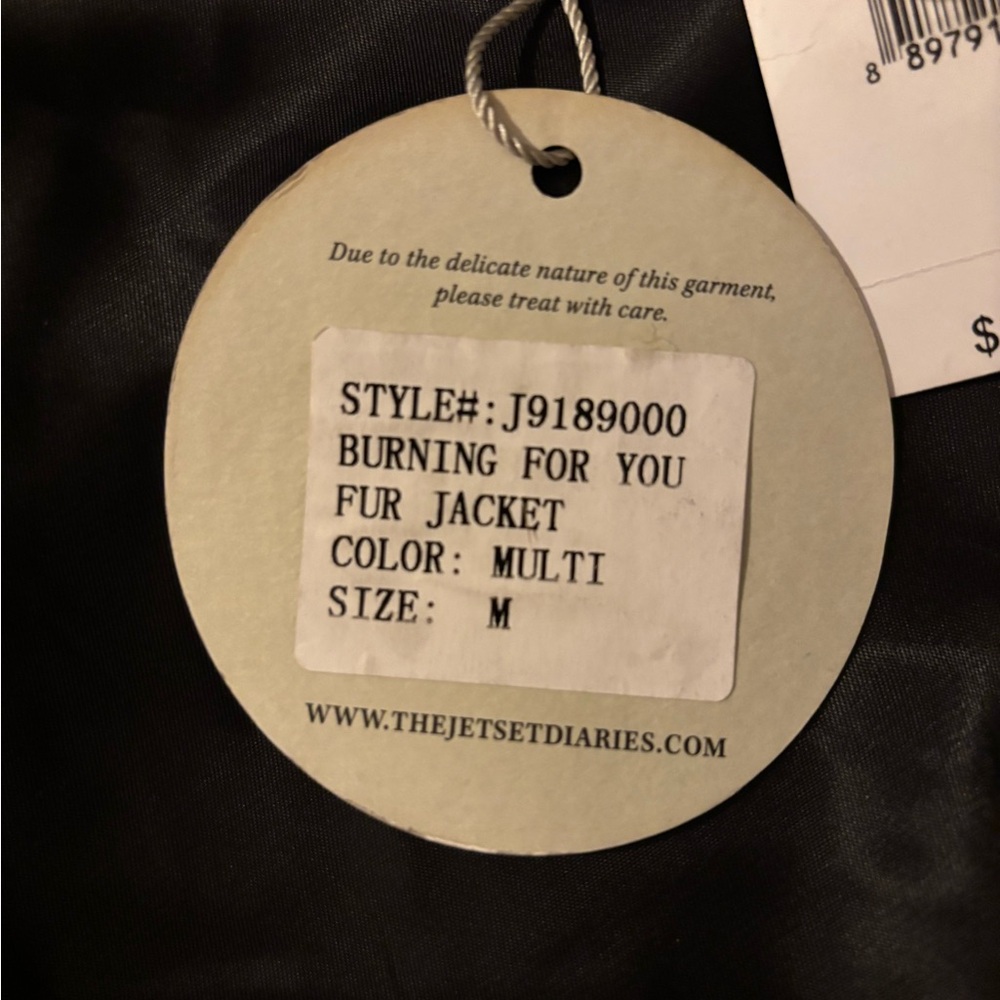 The Jetset Diaries Elegant short calico genuine fox patchwork fur & leather coat - Picture 9 of 16
